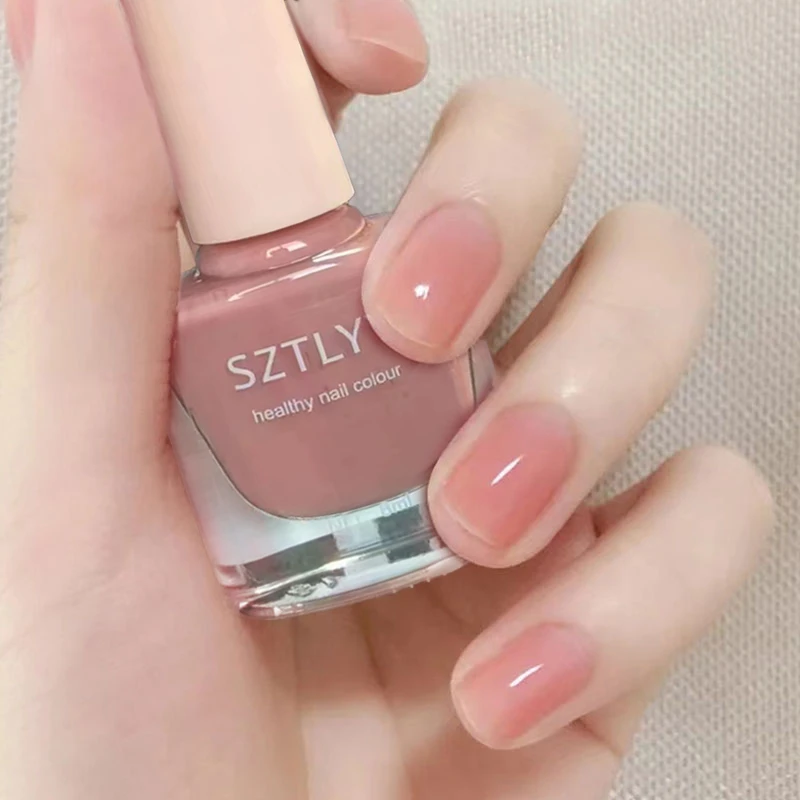 指甲油免烤持久快干无味不可剥2024新款果冻透明蜜桃粉渐变护甲油