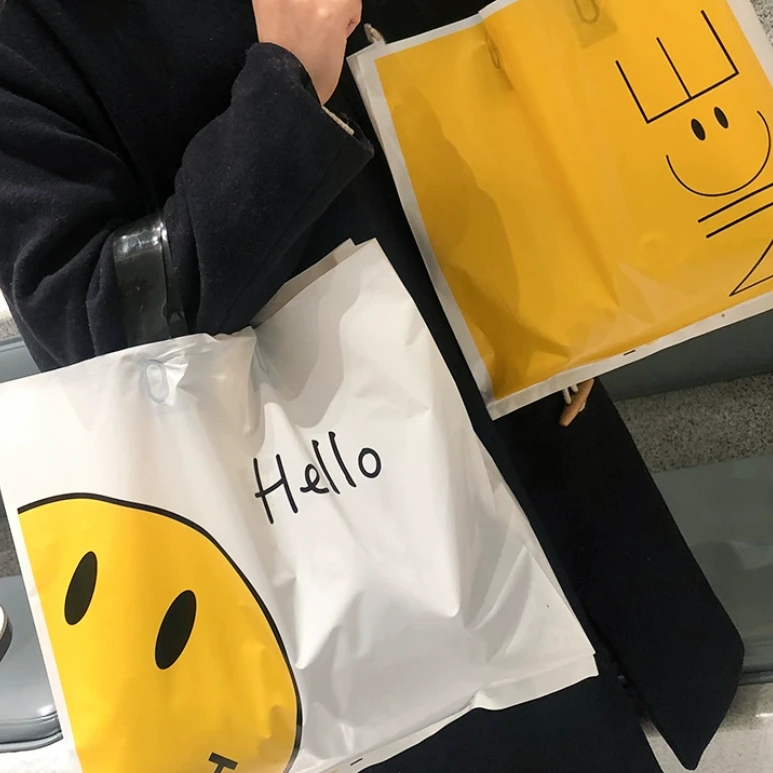 笑脸手提塑料袋时尚女装高档塑料袋手提袋