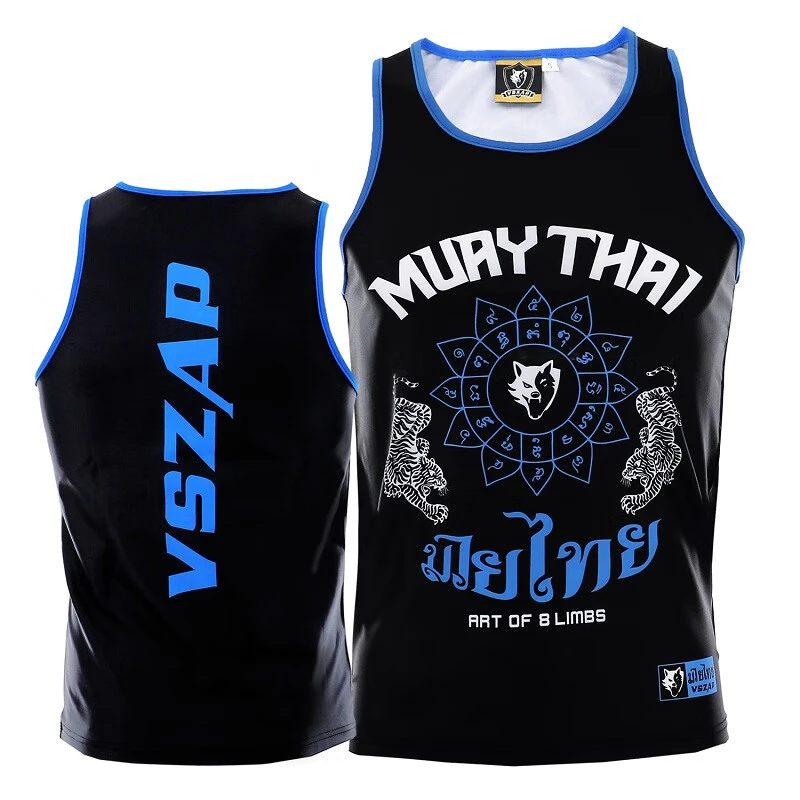 VSZAP双虎服弹力速干无袖运动老虎MMA搏击格斗背心UFC训练健身