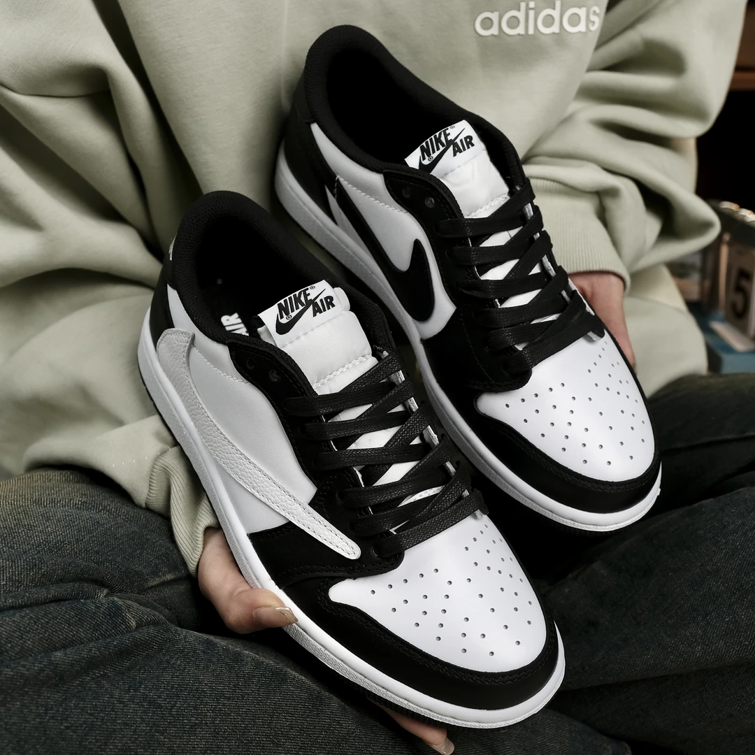 Nike/Air Jordan 1 黑白熊猫低帮 潮流休闲男女百搭 【球鞋定制】