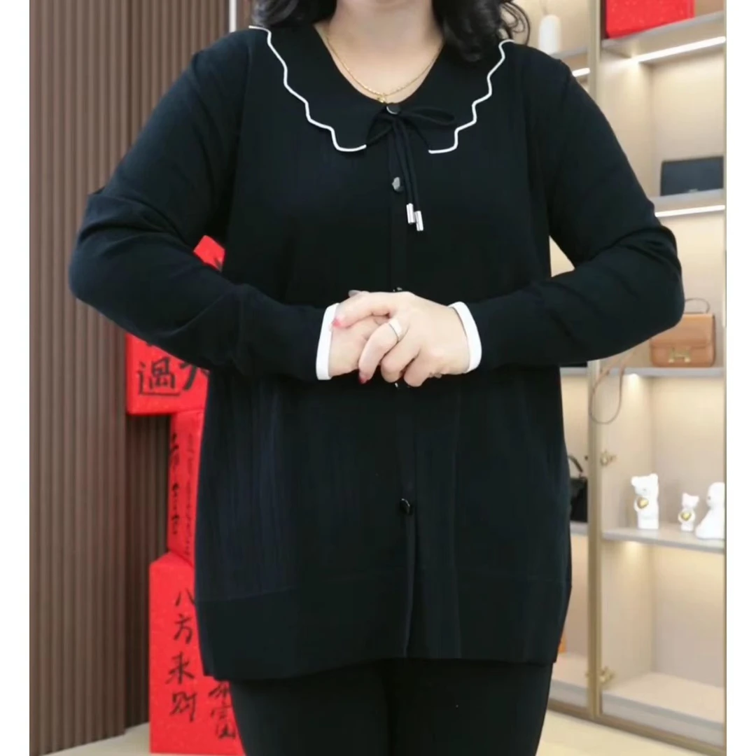 丹思慕秋季新款大码女装洋气气质荷叶边时尚休闲百搭针织QD308