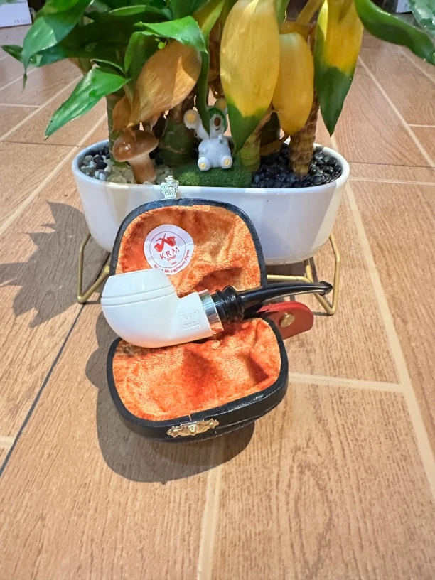 Krm海泡石烟斗光面牛头空腔18.4*30