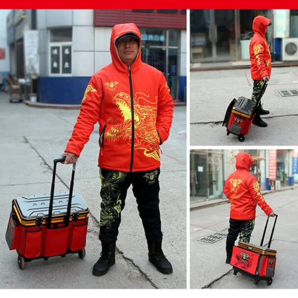 TZ天正精工龙骑兵团加厚钓鱼裤子棉裤渔具套装