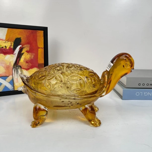 琉璃哥纯手工热塑琉璃《海龟》 家居饰品 装饰摆件精美 礼品 纯手工