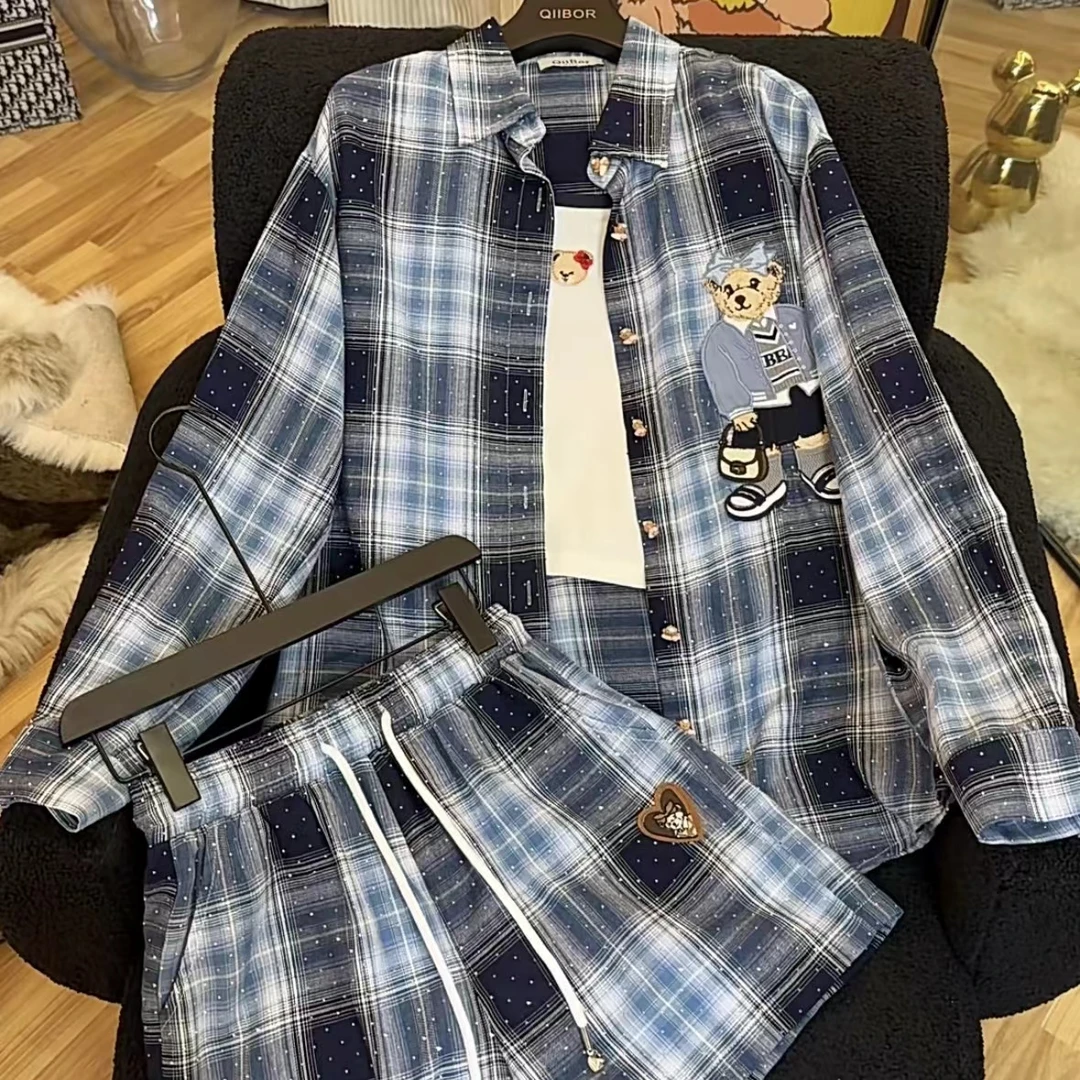 【兜兜】小熊套装 满钻星空设计感防晒宽松两件套装 200793