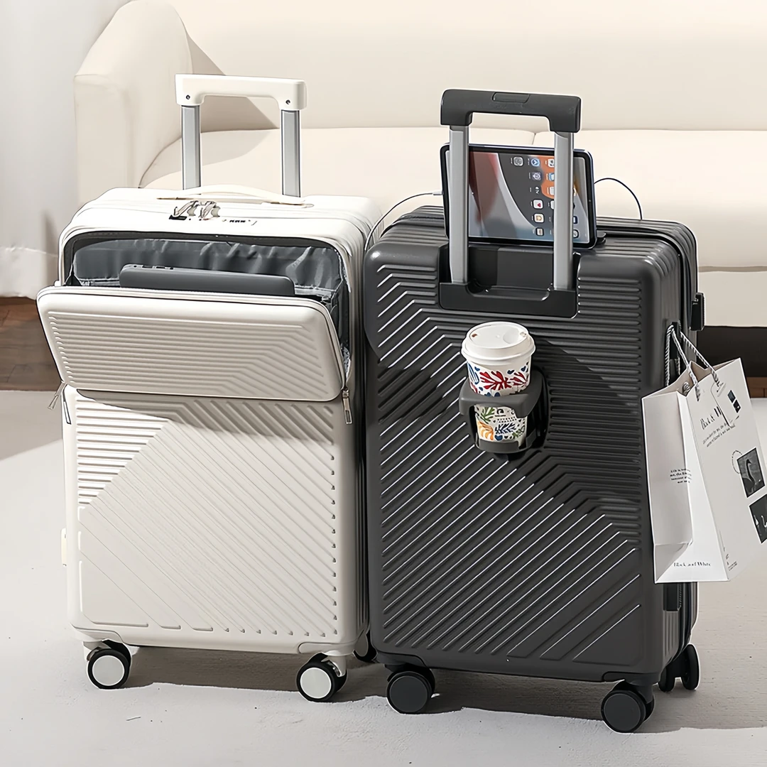 前开口行李箱登机旅行行李箱20寸女款小型拉杆箱24寸旅行箱男学生