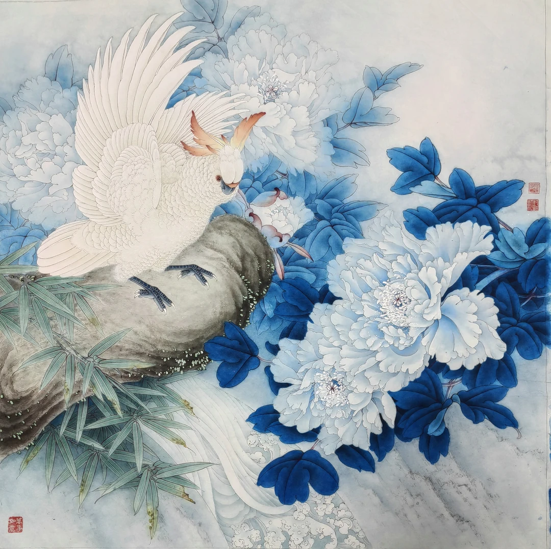 单品牡丹尺寸斗方