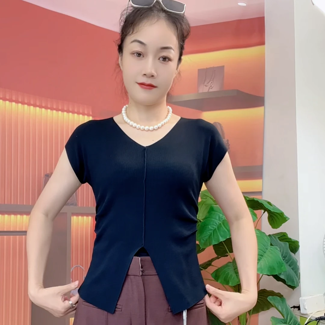 夏季新款显瘦气质时尚百搭女士短袖上衣