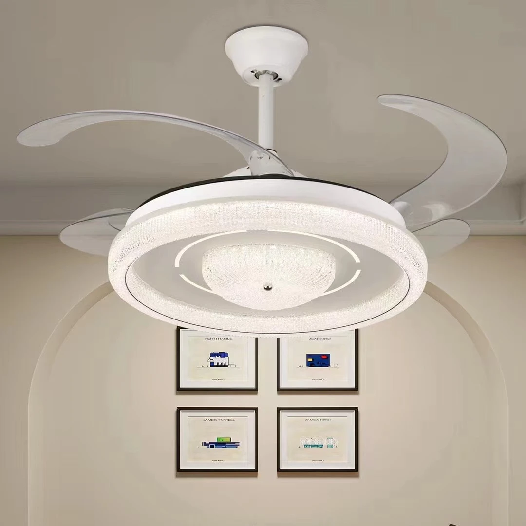 隐形风扇灯家用客厅餐厅饭厅卧室照明灯具现代上档次大气吊灯静音