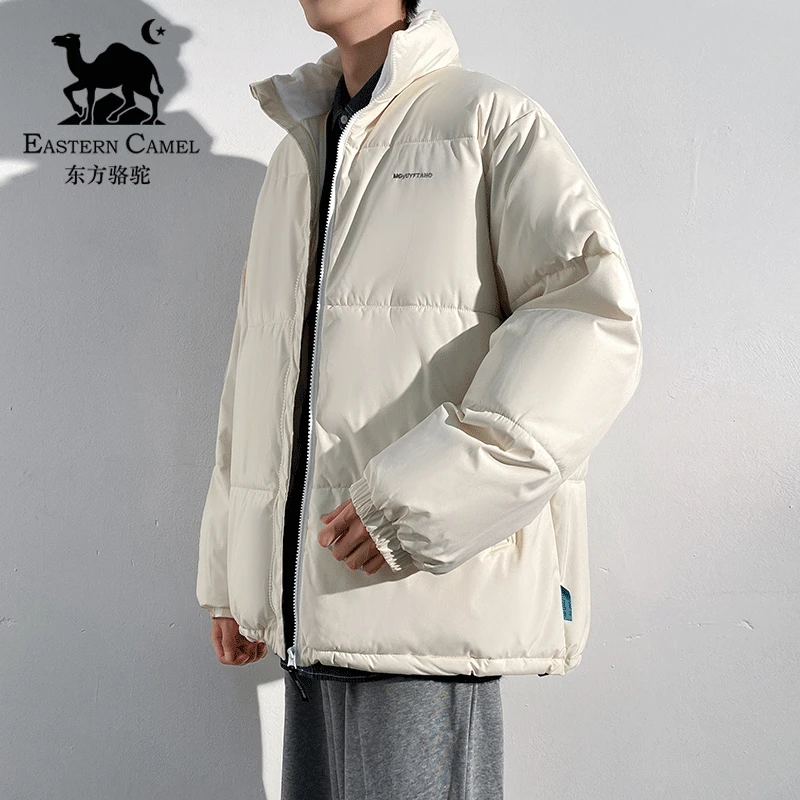 东方骆驼冬季加厚保暖棉衣男美式复古潮宽松立领棉服百搭棉袄外套