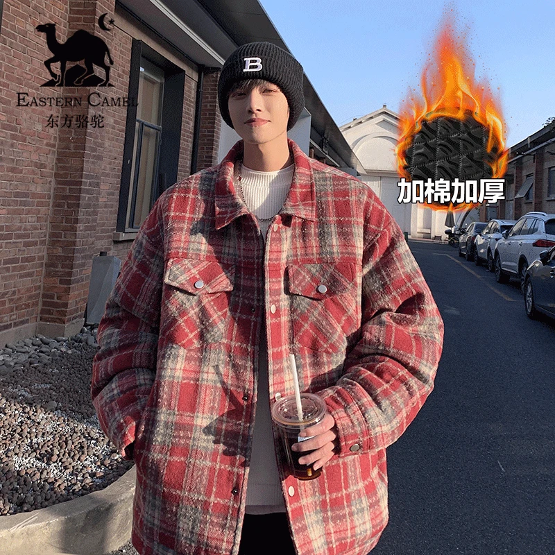 东方骆驼小香风棉衣男冬季新款美式加厚棉服外套潮牌宽松休闲棉袄