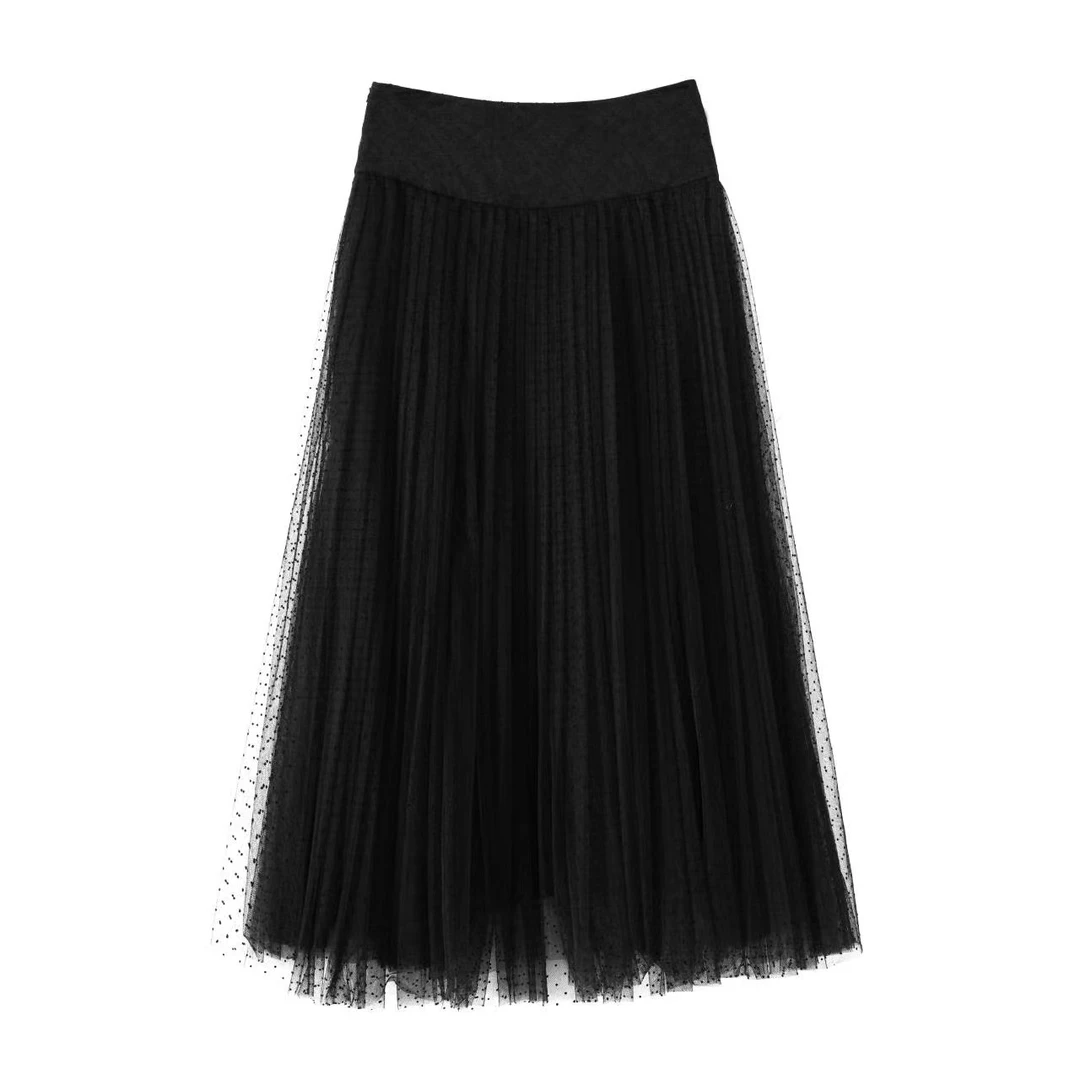 Nuovo Borgo B11/0006 蕾丝波点时尚春夏网纱纱裙褶皱半裙网纱裙