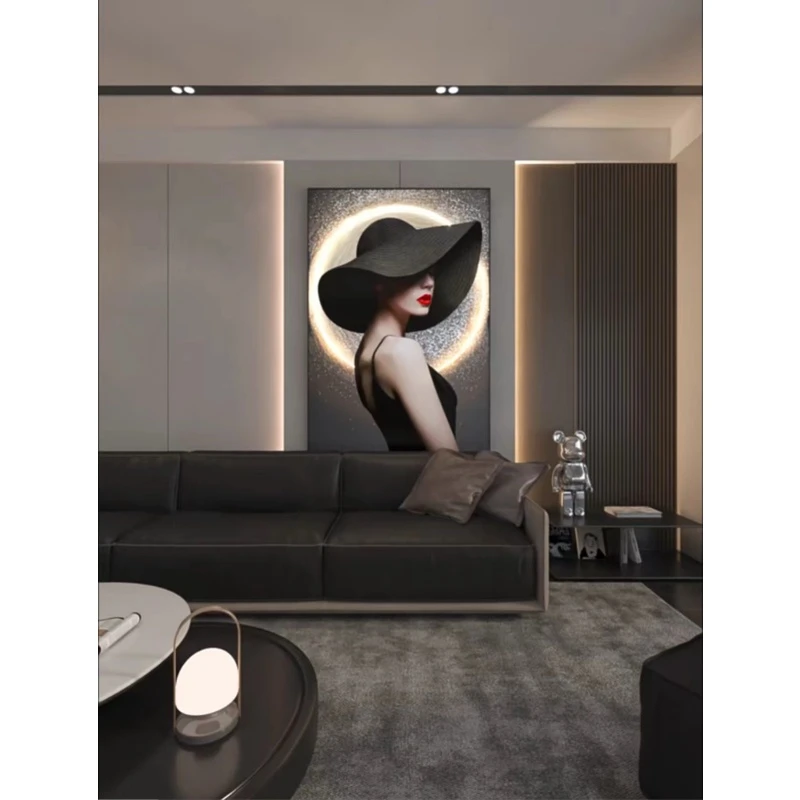 高级感现代简约轻奢风人物客厅沙发墙落地装饰画玄关入户卧室挂画