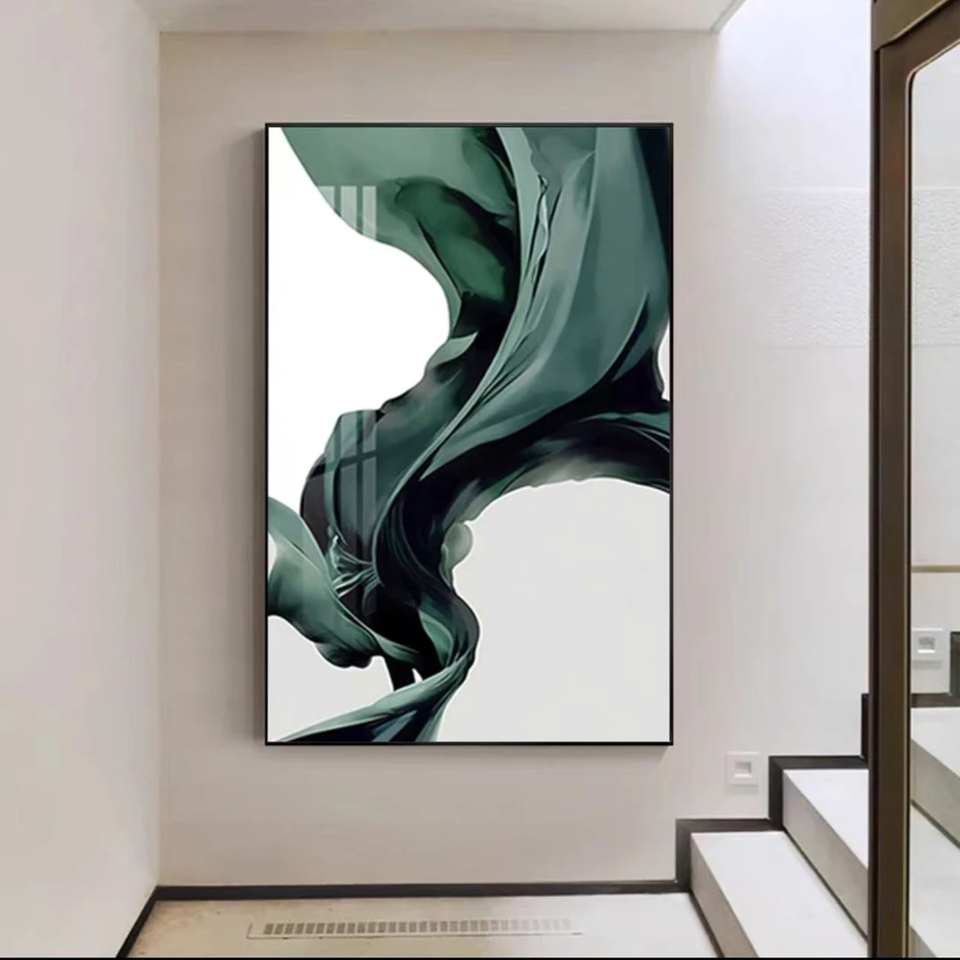 简约抽象侘寂风玄关走廊装饰画新中式客厅落地画餐厅卧室壁画防水