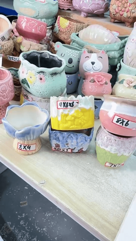 【闪购商品】陶瓷15cm以下@@A1-06A白菜流釉花盆5件套