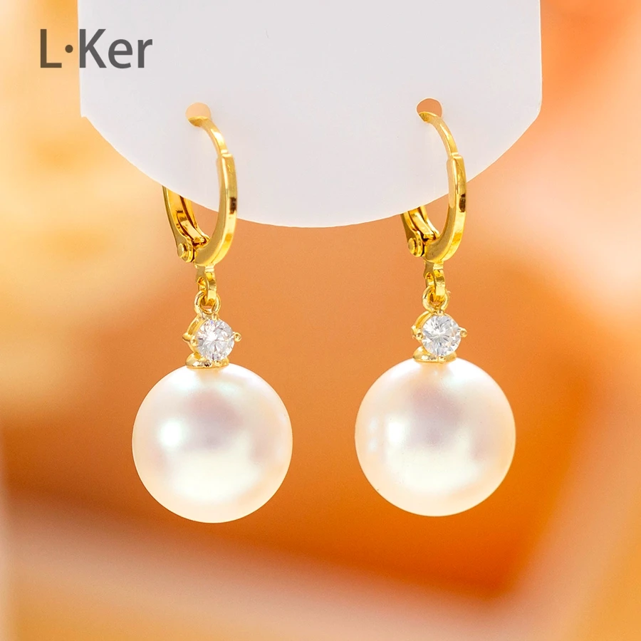 铜合金耳饰 珠光宝气经典圆形珠珠耳环时尚法式轻奢女士耳扣1621