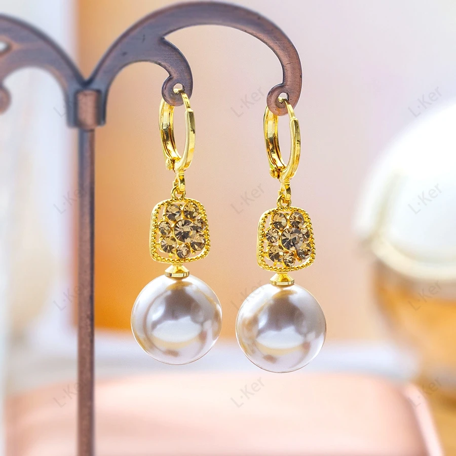 铜合金合成锆石耳饰 2025美拉德法式珠珠流苏百搭款女士耳环1840