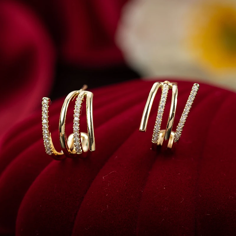 蓝可儿 铜合金耳饰 蚊香盘精致耳环时尚独特C圈精致百搭耳环1323