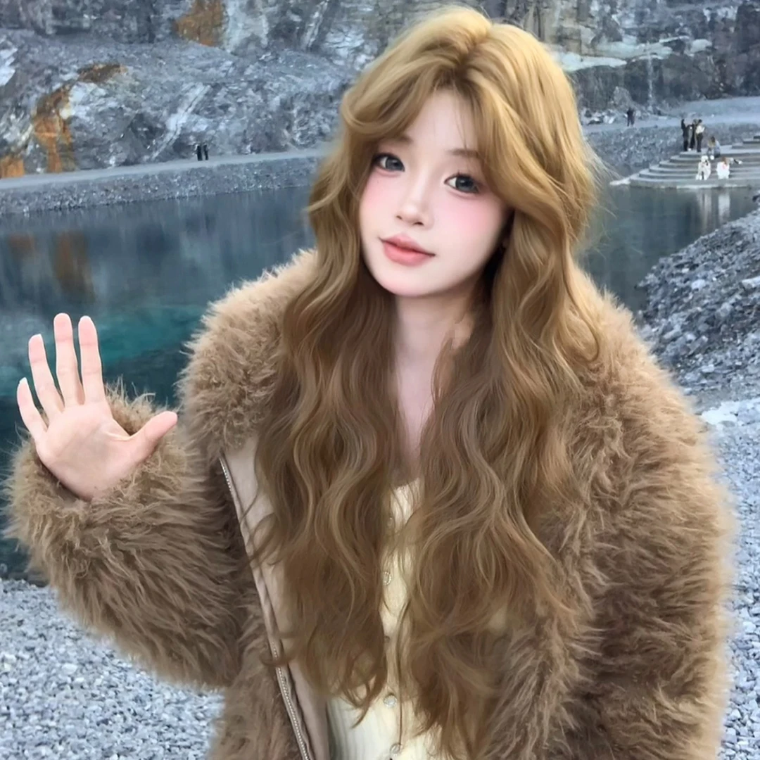 [宫一萱专属]束朵假发女长卷发轻薄全头套假发网红时尚大波浪