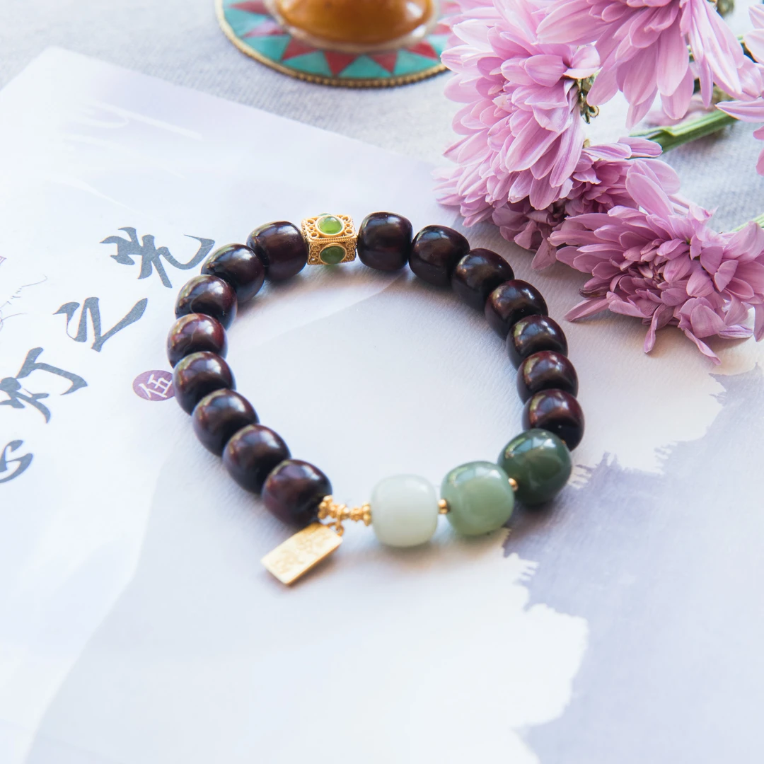 小叶紫檀1.0桶珠 精工打磨 高品质 单圈手链  夏季爆款XYZT201566