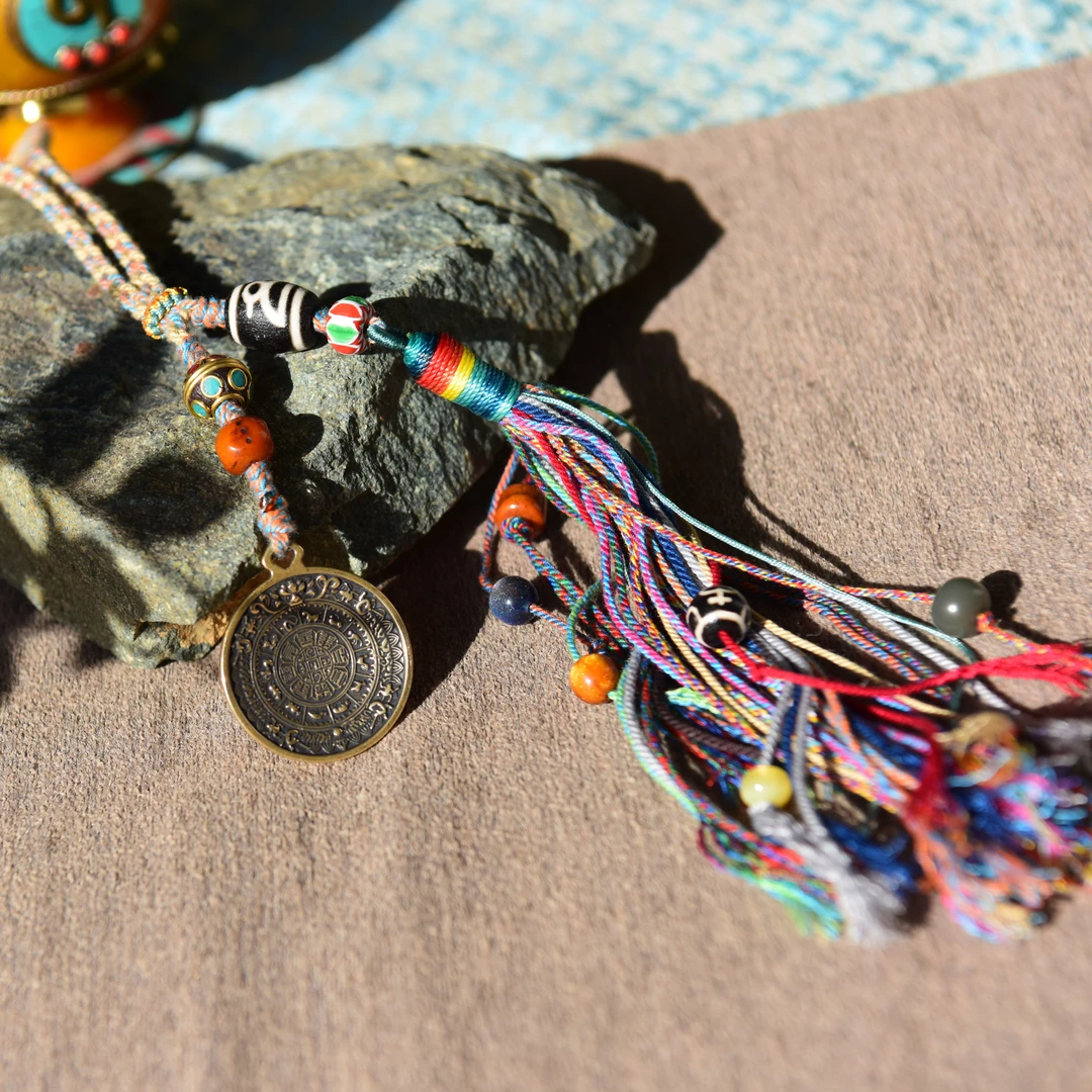 藏式九宫挂 来自喜马拉雅的礼物 玛瑙 包挂车挂钥匙挂 民族风