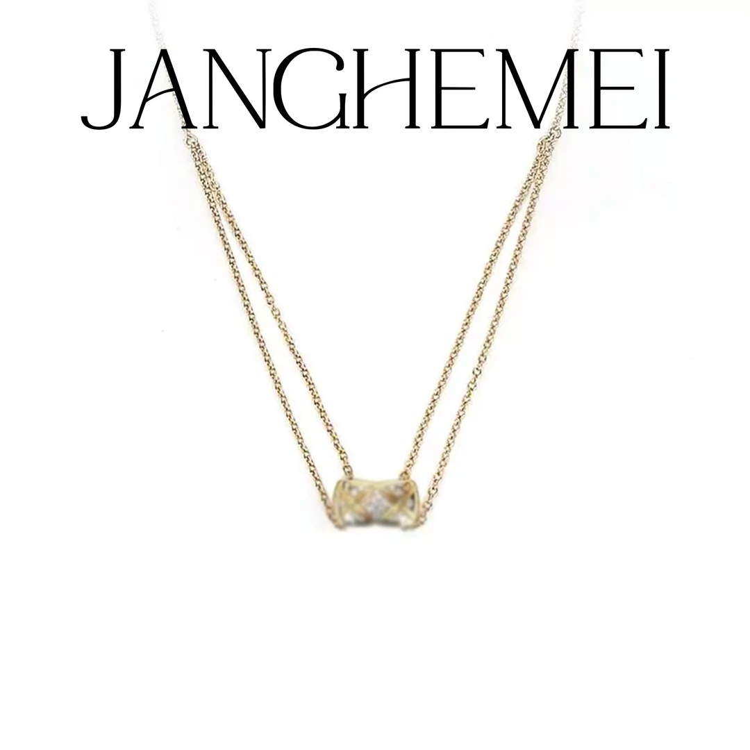 坠链均925银 JANGHEMEI【小巧百搭项链】简约菱格项链 O17337M41