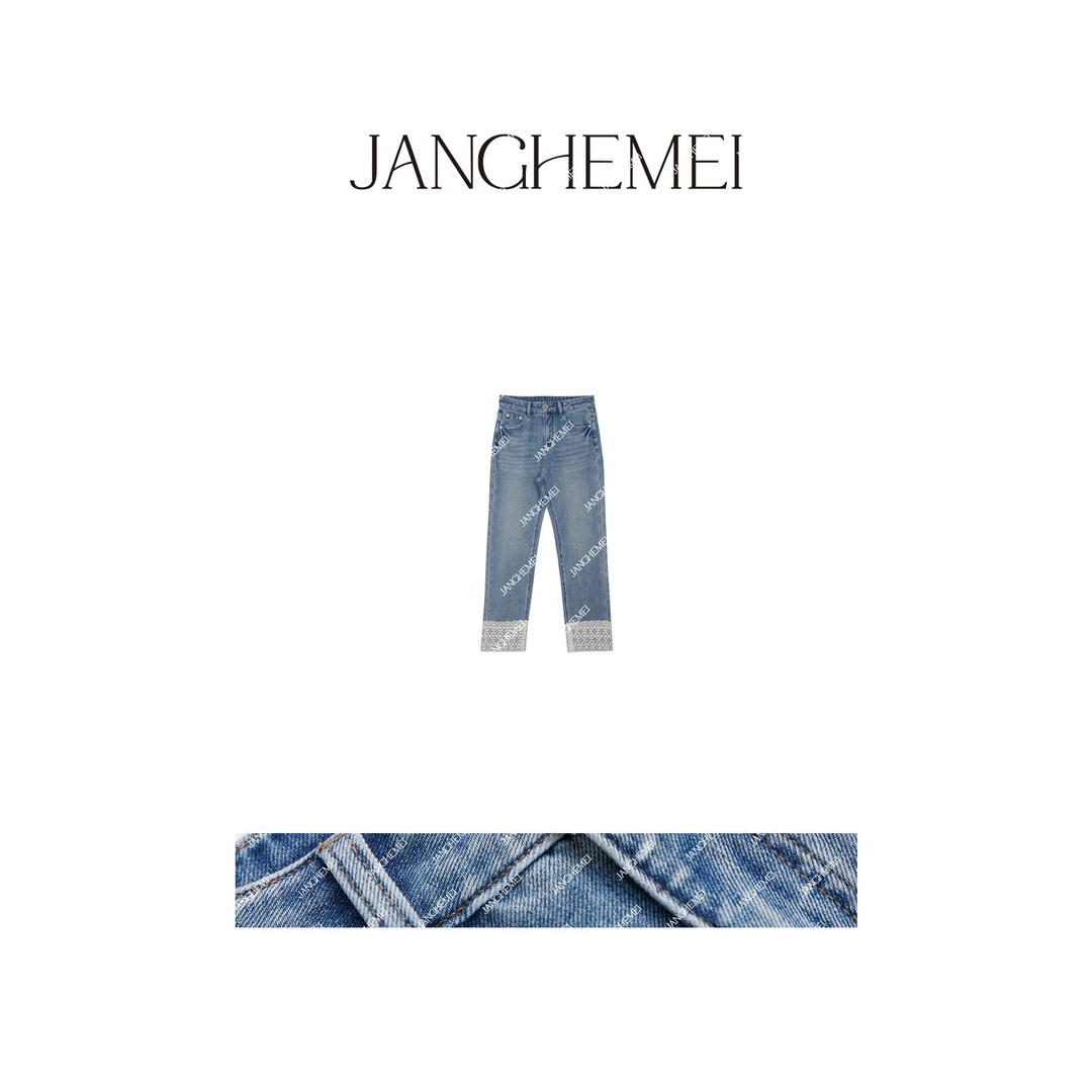 JANGHEMEI【直筒修身牛仔裤】尤莱特显瘦百搭牛仔长裤 H19832M42