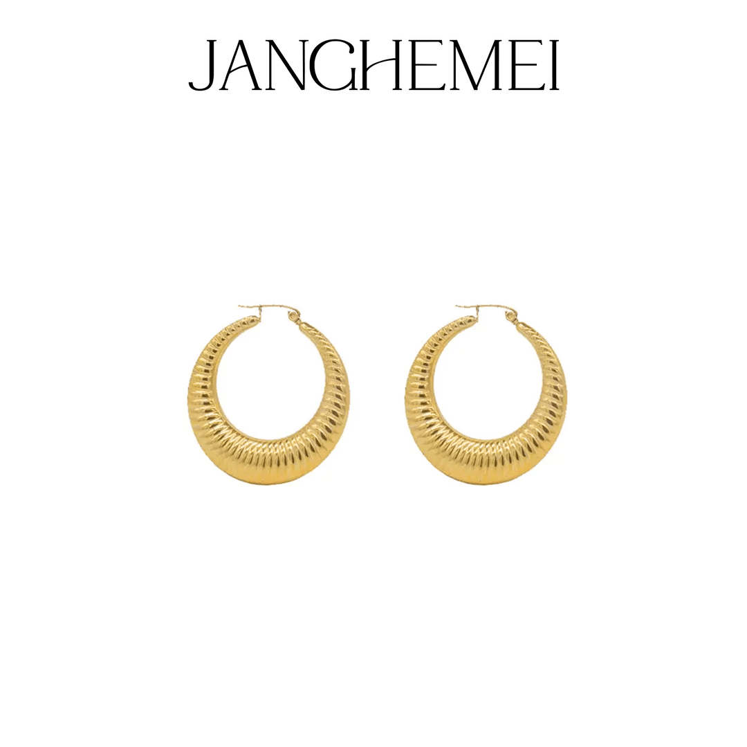合金耳饰 JANGHEMEI【个性欧美风耳环】尤莱特螺旋牛角 O19051M42