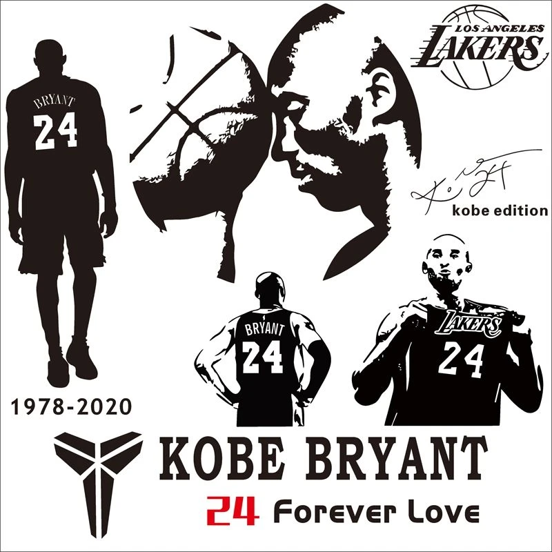 科比kobe汽车贴纸NBA球星篮球黑曼巴车贴8号24号车身装饰贴拉花