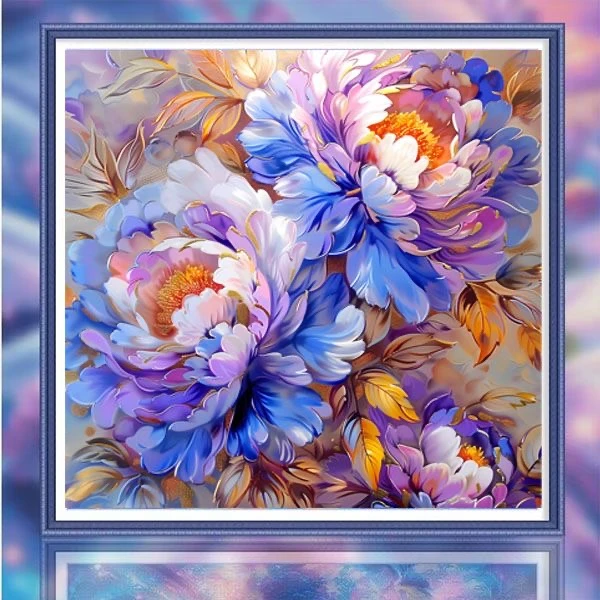 【十字绣】鎏金牡丹-四股满绣 棉线60*60厘米（需自己绣）