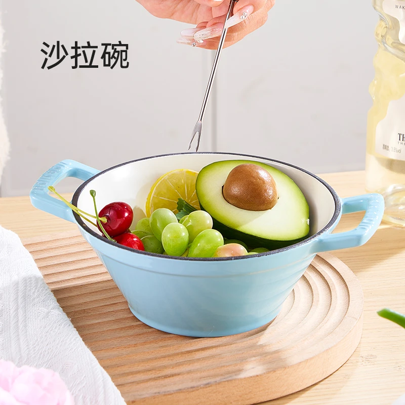 YANZAO/焱造铸铁珐琅锅BOILBOIL沙拉碗