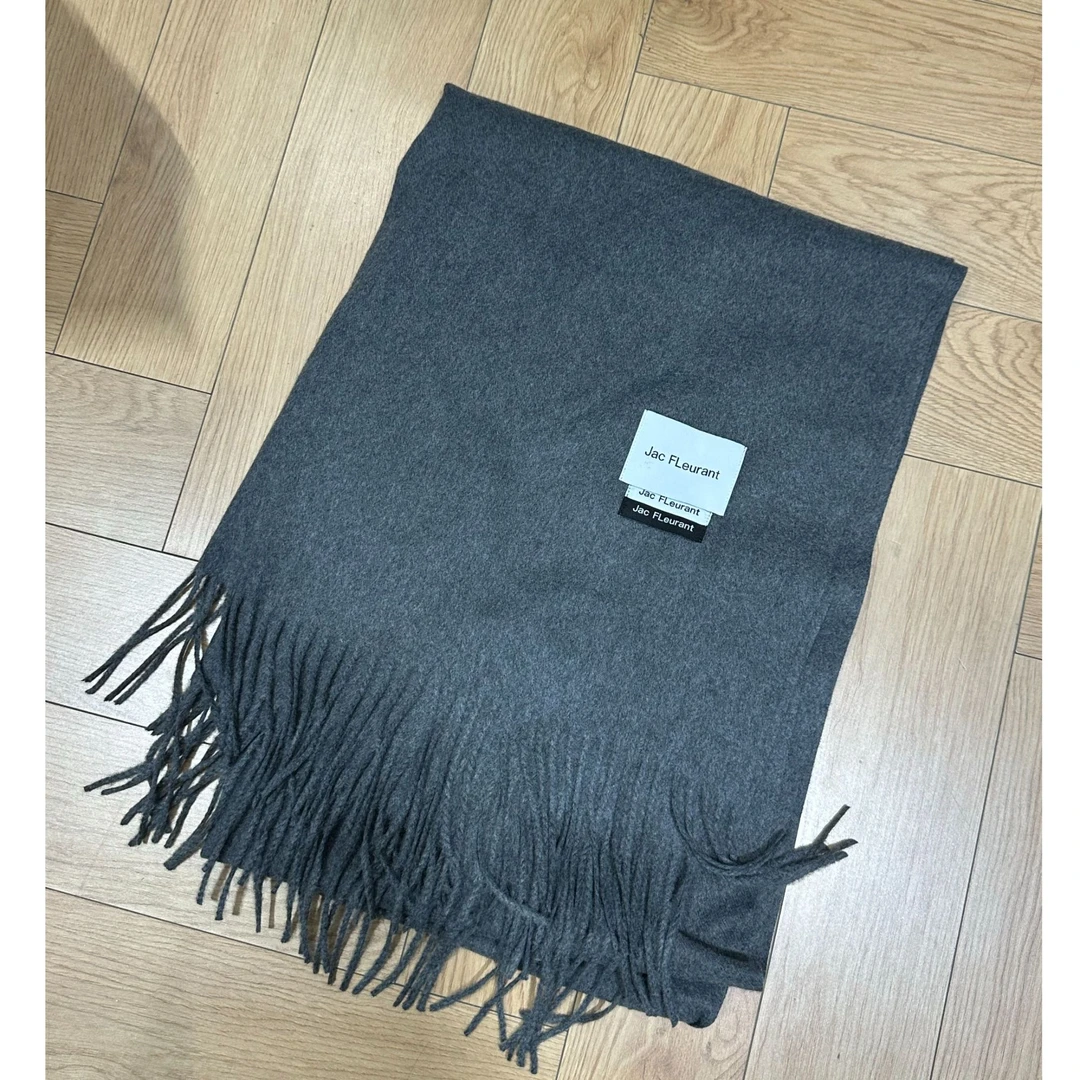 JAC FLEURANT新款纯色流苏羊毛围巾