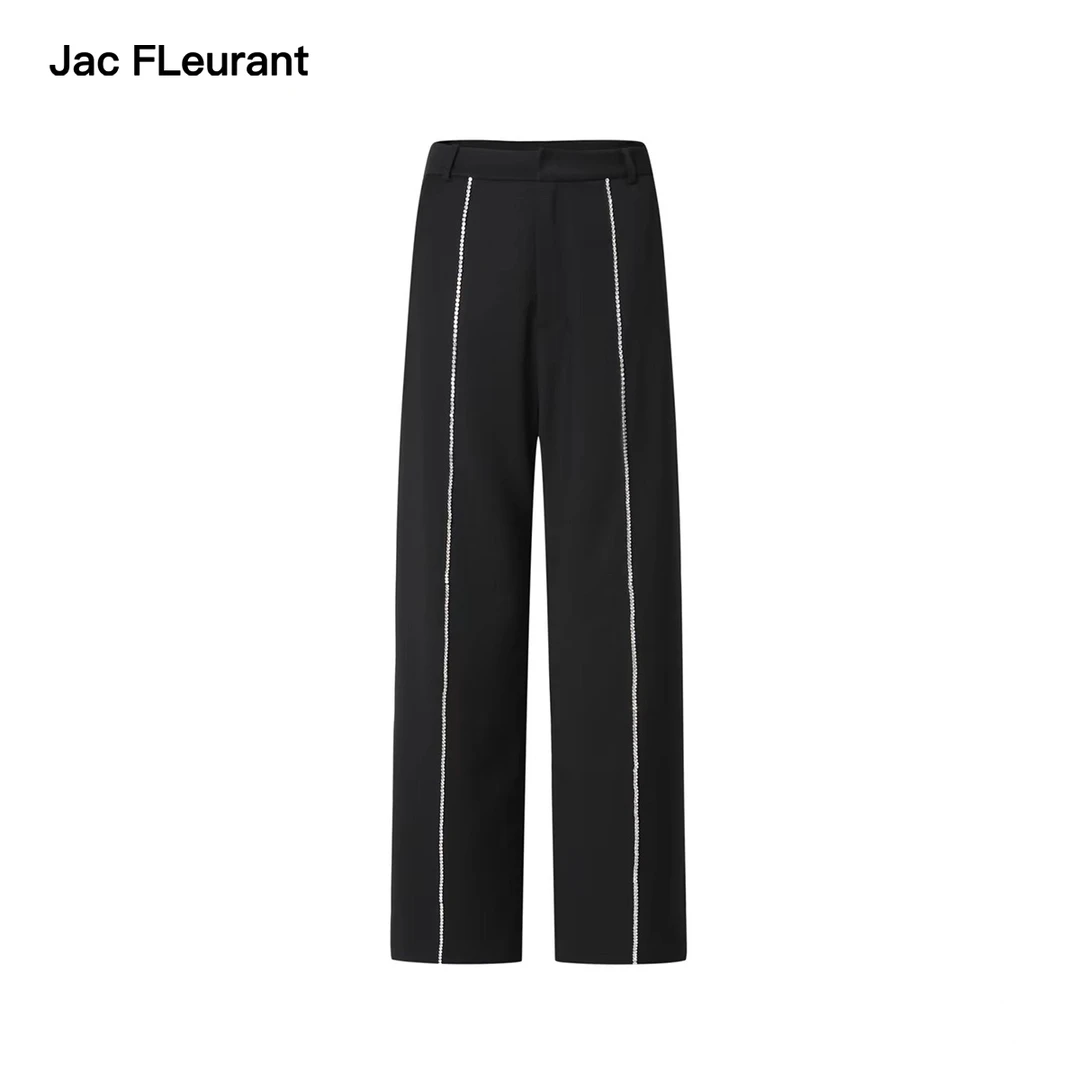 JAC FLEURANT 【赵丽颖 孟美岐 宋妍霏同款】黑色水钻西裤