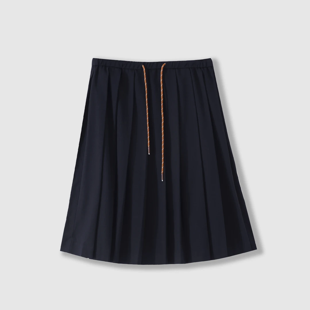 【多多专属】mi*系格雷系穿搭百褶抽绳裙子