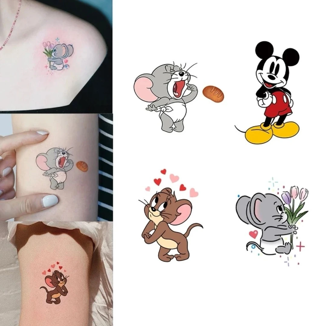 可爱卡通动漫小鼠纹身贴ins防水男女持久手臂锁骨甜酷清新可水洗