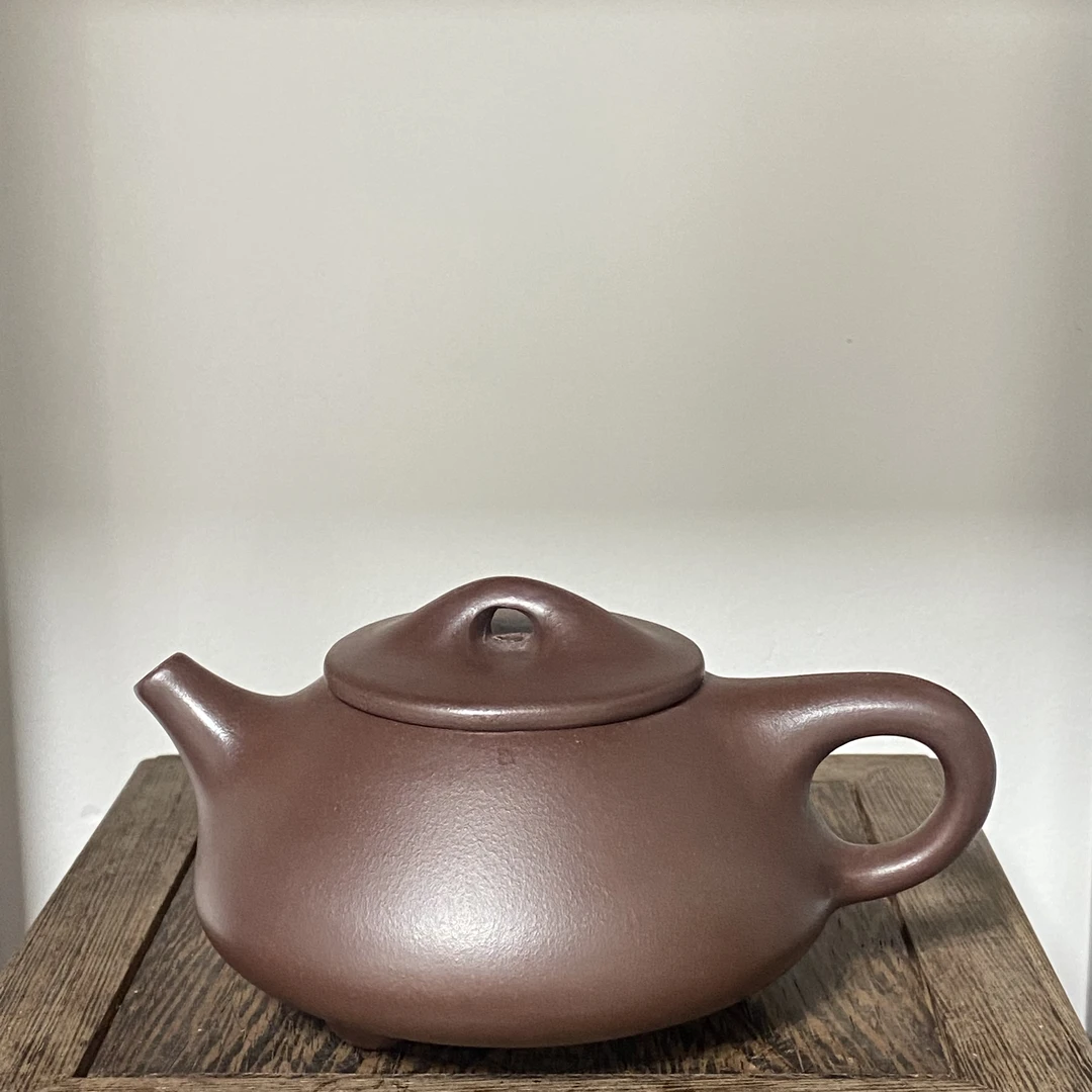 景舟石瓢石红【颖】宜兴原矿料子全手工紫砂壶