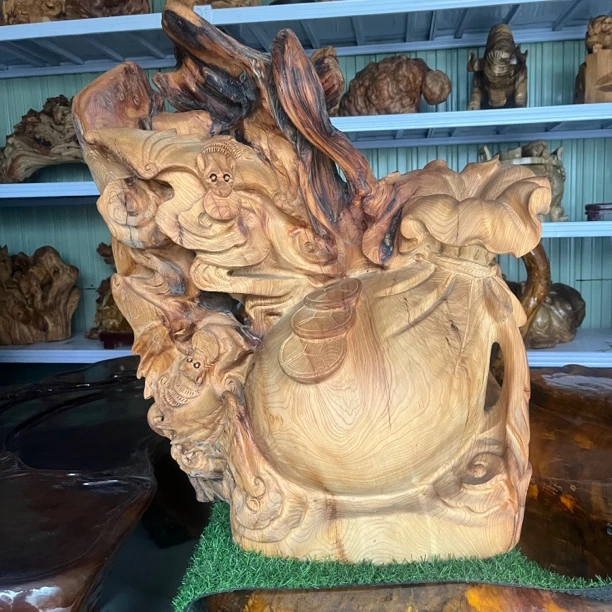 招财进宝 崖柏摆件