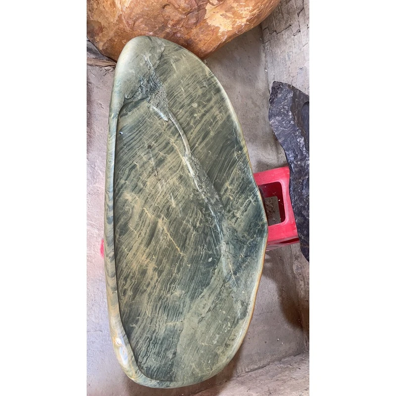 【德砚堂】纯天然石麒麟西瓜水波纹绿端山水茶盘茶几茶台端砚砚石