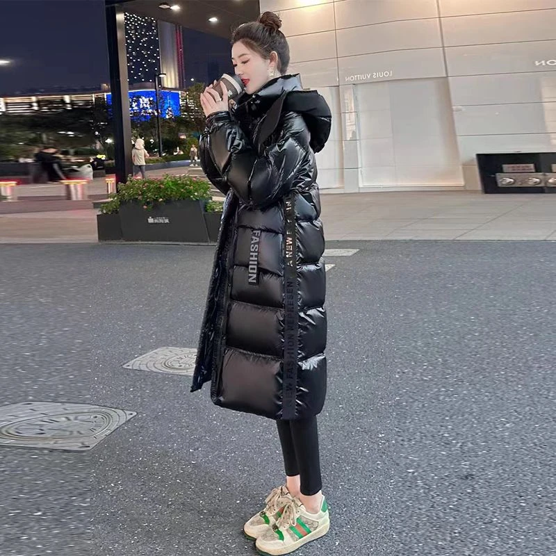 90白鸭绒绒免洗羽绒服女洋气2023流行长款过膝冬季新款加厚外套