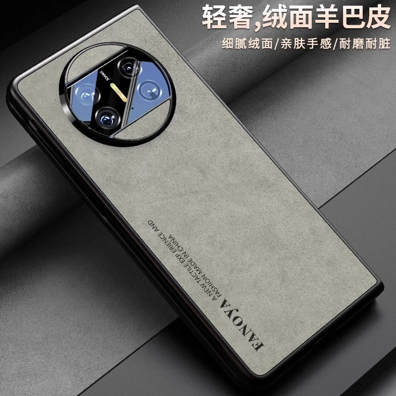 适用华为matex5手机壳matex3折叠防摔薄创意商务高档羊巴皮保护套