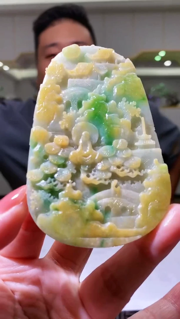 【闪购商品】定制翡翠未镶嵌18/0816/W/山水