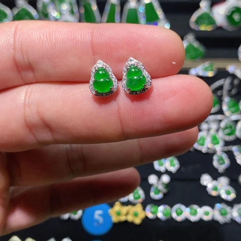 【闪购商品】翡翠耳饰银S925镶嵌