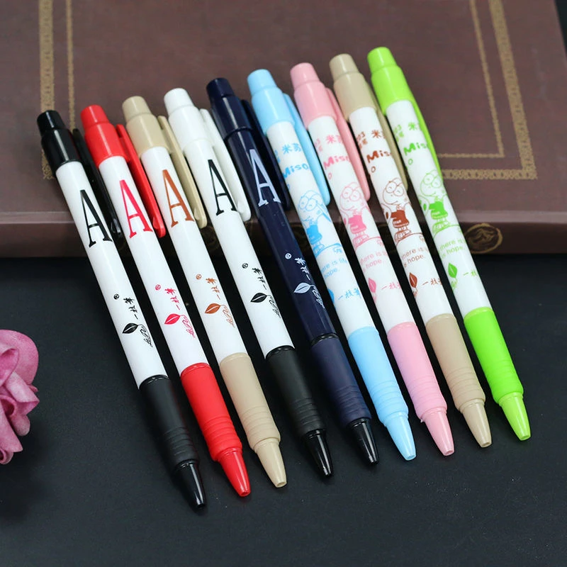 一支笔圆珠笔老师学生按压式红色蓝色0.7mm黑色原子油替换笔芯