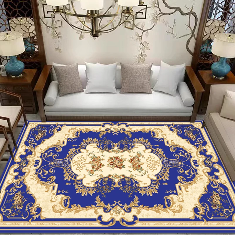 2HC【丁兰花】180x260欧式家用地毯卧室客厅茶几垫地毯防滑门垫