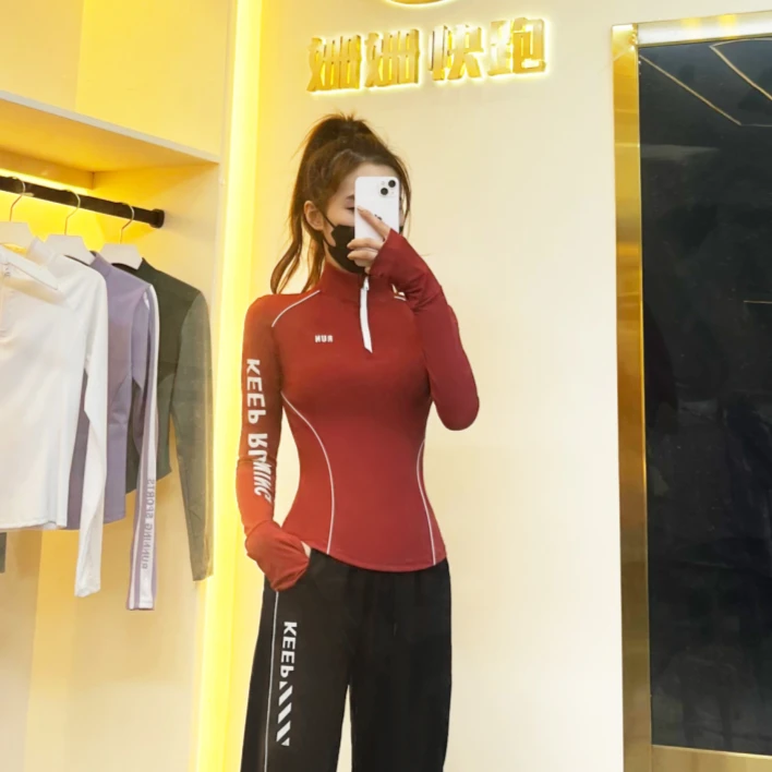 【姗姗快跑】32037 秋冬加绒运动健身速干瑜伽跑步修身显瘦运动服