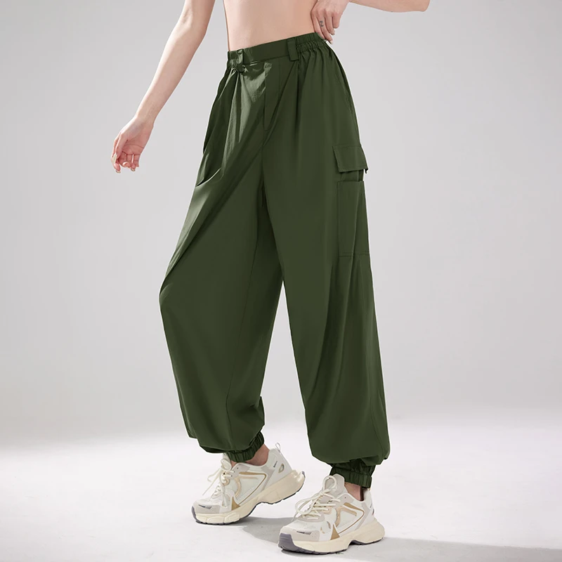 【大口袋工装裤】梭织束脚长裤防晒轻薄透气速干登山运动裤24005