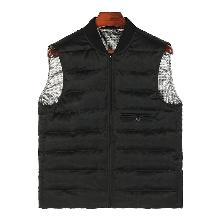 88835 男士马甲羽绒内胆配有隐形拉链 桑蚕丝素绉缎香云纱