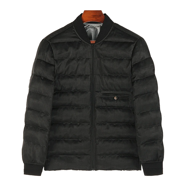 88823 羽绒内胆配有隐形拉 素绉缎香云纱休闲夹克内胆单面