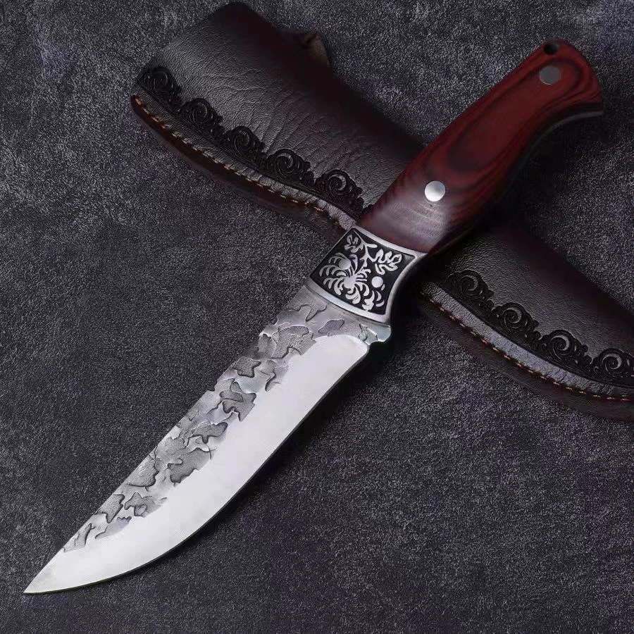 新疆包邮分割刀手工锻打锤纹剔骨刀户外刀宰牛宰羊刀水果刀切肉刀