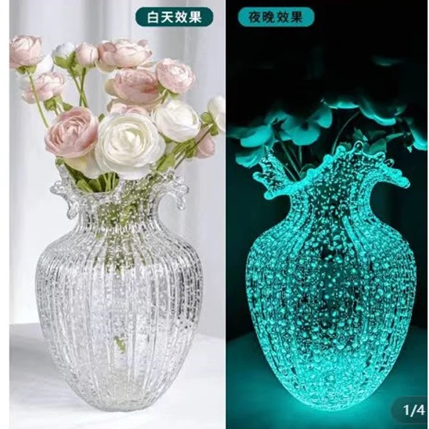 lezs神奇的夜光花瓶琉璃【夜光波浪花】大号